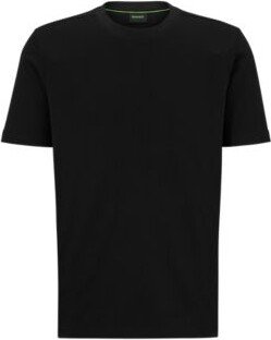 Cotton-jersey T-shirt with logo collar