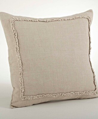 Saro Lifestyle Ruffled Border Linen Decorative Pillow, 20 x 20