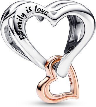 Sterling Silver Two-Tone Openwork Infinity Heart Charm - Silver, Rose-Gold