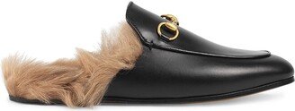 Princetown fur-lined leather mules