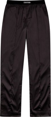 Logo Stretch-silk Satin Pyjama Trousers