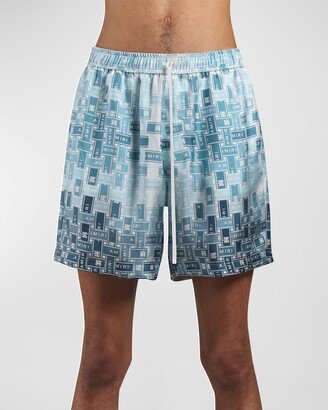 Men's Gradient Tape Silk Pajama Shorts