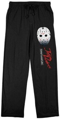 Friday the 13th Jason Mask Men's Black Sleep Pajama Pants-Large