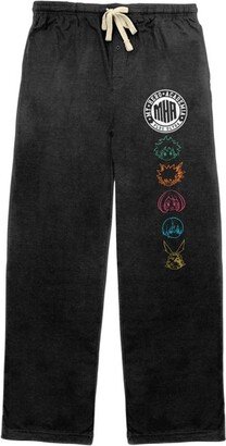 My Hero Academia Neon Characters Men's Black Sleep Pajama Pants-XL