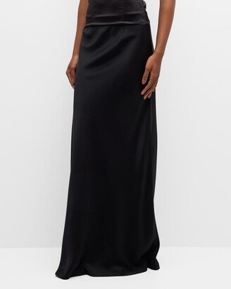 Satin Bias Maxi Skirt