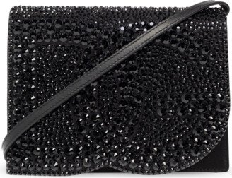 Crystal-embellished Shoulder Bag - Black