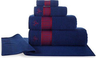 4-Piece Fancy Border Turkish Cotton Wash Cloth Set