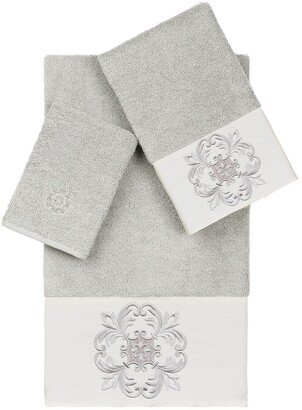 Alyssa 3-Piece Embellished Towel Set - Light Gray