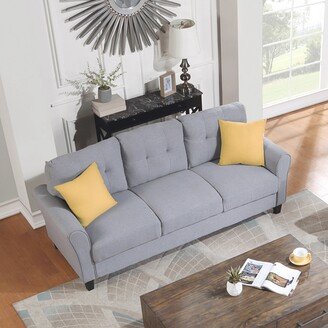 Modern Living Room Sofa Set Linen Upholstered Couch-AA