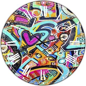 Designart Peacock Love Shimmy Large Modern Wall Clock - 36 x 36