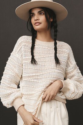 By Anthropologie Open-Stitch Checkered Sweater