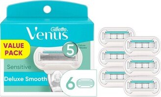 Venus Deluxe Smooth Sensitive Women's Razor Blade Refills - 6ct