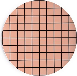 Salad Plates: Square Grid Salad Plate, Pink