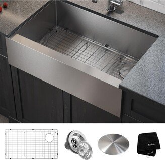 Standart Pro 33 in. 16 Gauge Single Bowl Stainless Steel Modern Farmhouse Kitchen Sink