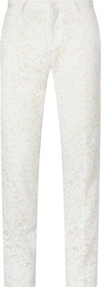 Lace Straight-Leg Trousers-AA