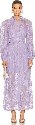 Nysa Long Dress with Slip in Lavender