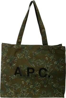 Floral Logo Printed Tote Bag