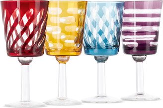 POLSPOTTEN Multicolor Tubular Wine Glass Set