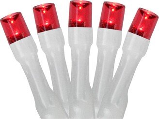 Northlight Set of 20 Battery Operated Red Led Wide Angle Christmas Lights - White Wire