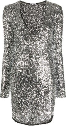 V-neck sequined mini dress