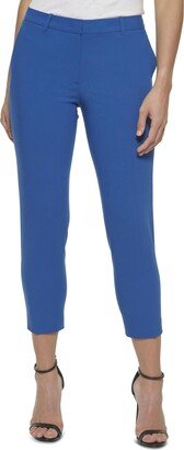 Petites Womens Dressy Pull On Ankle Pants