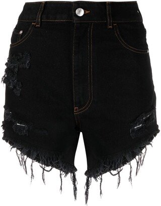 Distressed Denim Shorts-BF