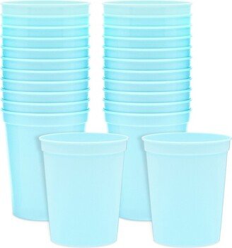 Blue Panda 24 Pack 16oz Light Blue Plastic Stadium Cups for Birthday Parties, Graduations, Bridal Showers, Baby Showers