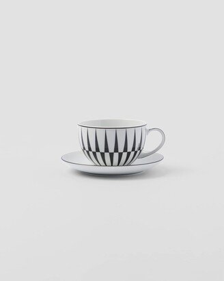 Set Of Two Porcelain Tea Cups - Stripes