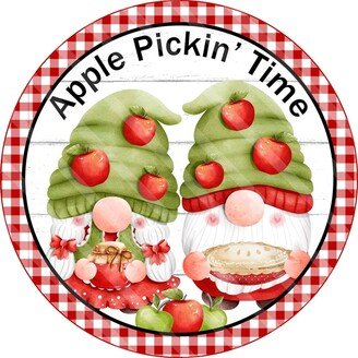 Apple Pickin Sign - Gnome Fall Autumn Wreath Metal