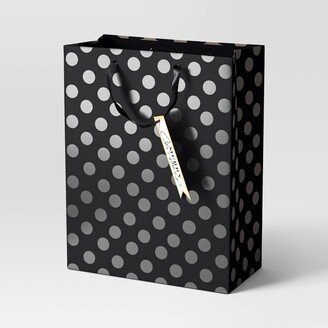 Extra-Large Cub Metallic Polka Dot Christmas Gift Bag Black - Wondershop™