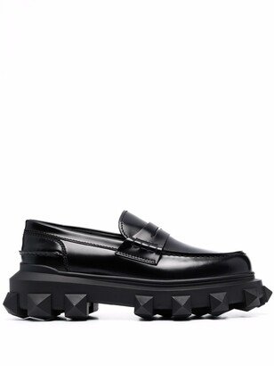 Trackstud leather loafers