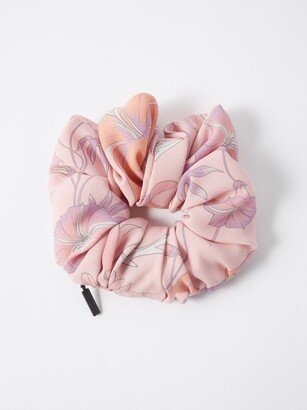 Holli Floral-print Upcycled-silk Scrunchie
