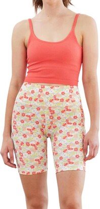 Cream Yoga Harper Bike Shorts In Ditsy Floral