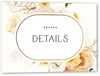 Enclosure Cards: Warm Floral Wedding Enclosure Card, Orange, Gold Foil, Matte, Signature Smooth Cardstock, Square