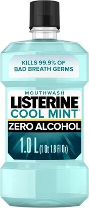 Listerine Zero Alcohol Antiseptic Mouthwash for Bad Breath and Plaque - Cool Mint - 33.8 fl oz