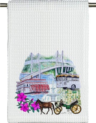 Savannah Watercolor Microfiber Tea Towel