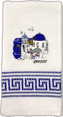 Decorative Embroidered Kitchen Towel Feat. Santorini Church cm