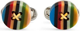 Artist Stripe Button Cufflinks-AA