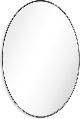 Ultra Brushed Black Stainless Steel Oval Wall Mirror