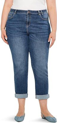 Plus Size Mid-Rise Girlfriend Jeans (Atlantic) Women's Jeans