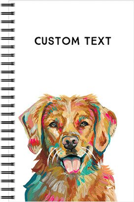 Notebooks: Golden Retriever Custom Text 5X8 Notebook, 5X8, Multicolor