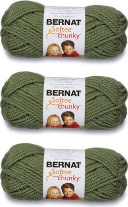 Bernat Softee Chunky Forest Yarn - 3 Pack of 100g/3.5oz - Acrylic - 6 Super Bulky - 108 Yards - Knitting/Crochet