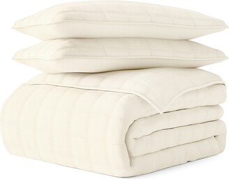 Linens & Hutch Square Quilted 3-Piece Coverlet Set