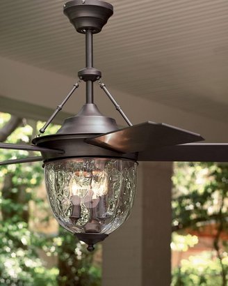 Dark Aged Bronze Outdoor Ceiling Fan with Lantern, 52