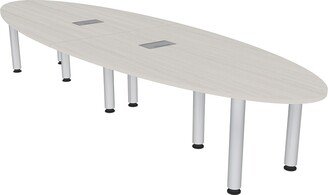 Skutchi Designs, Inc. 10 Person Oval Conference Table 12'x4' with Power And Data Post Legs