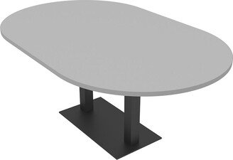 Skutchi Designs, Inc. 7X4 Racetrack Shaped Conference Table Power And Data Square Metal Base