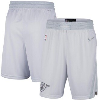 Men's White, Gray Oklahoma City Thunder 2021/22 City Edition Swingman Shorts - White, Gray