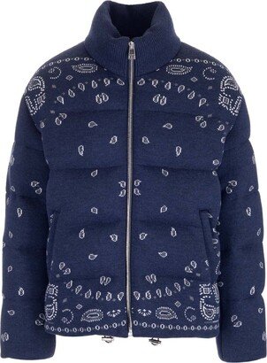 Bandana Jacquard Puffer Jacket