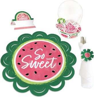 Big Dot Of Happiness Sweet Watermelon Fruit Party Paper Charger Decor Chargerific Kit Setting for 8