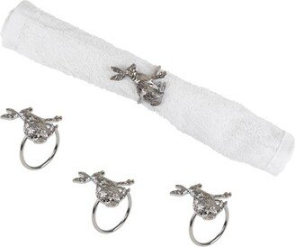 Charcoal Rabbit Napkin Ring, Set of 4